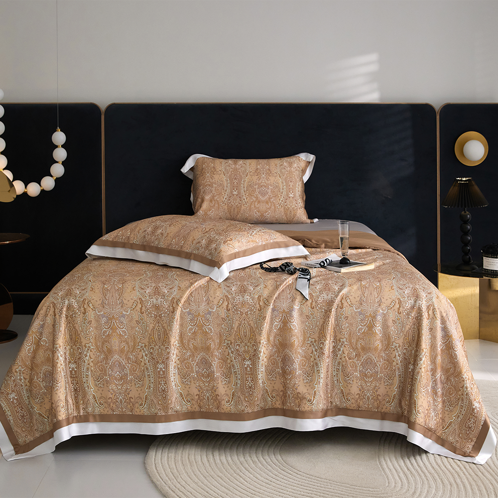 The Jamawar Collection Tencel Summer Quilt, Ultra LightWeight (Natural Wood Pulp Tencel Quilt)